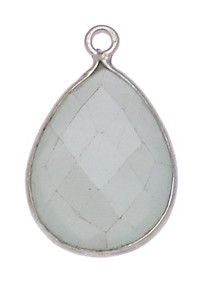 GOCCIA C/BORDO ARG. 925 C/1 ANELLO 13*18 MM. PIETRA DI LUNA BIANCA