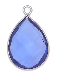 GOCCIA C/BORDO ARG. 925 C/1 ANELLO 13*18 MM. QUARZO BLU LONDON