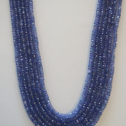 FILI TANZANITE, RONDELLE SFACCETTATE
