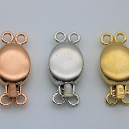 Chiusura satinata ovale per multifili