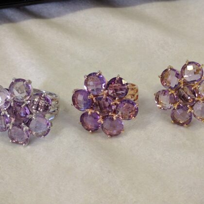 Anello fiore ametista