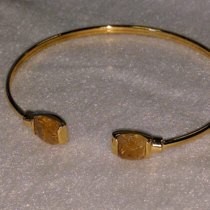 BRACCIALE CON QUARZO RUTILANO 12x12