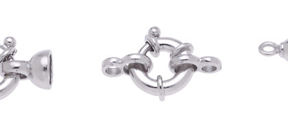 CHIUSURA A MOLLA 16MM. E CON COPPETTA LISCIA 10MM.