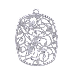 MICROFUSIONE DIAMANTATA RETTANGOLO C/ANELLO C/BORDO