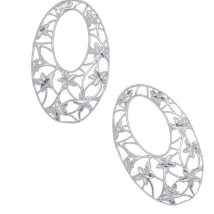 MICROFUSIONE DIAMANTATA OVALE TRAFORATO BOMBATO 22.5*38.5 MM.