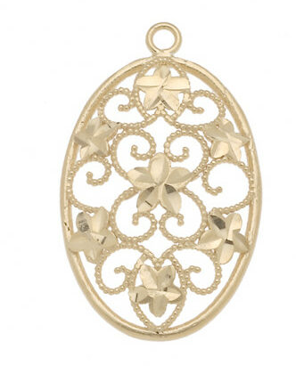 MICROFUSIONE DIAMANTATA OVALE C/ANELLO C/BORDO 20*32 MM.