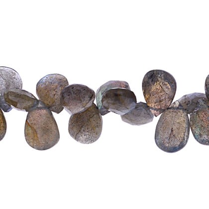 FILI LABRADORITE, GOCCIA PIATTA CON FORO