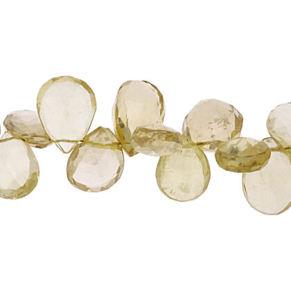 Quarzo fume, goccia piatta con foro