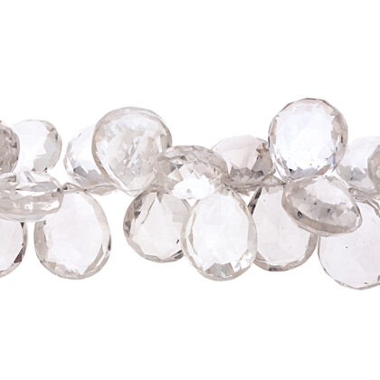 Quarzo rosa, goccia piatta con foro