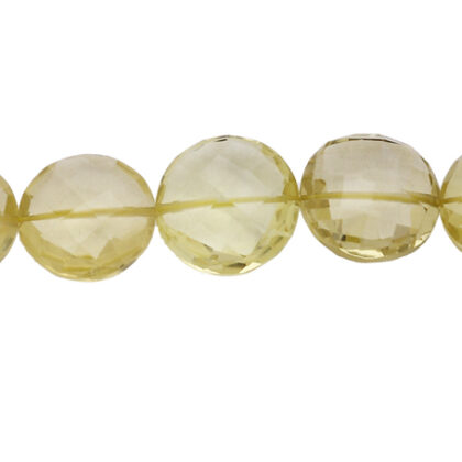 Quarzo madera, monete sfaccettato filo