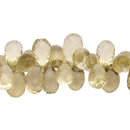 Quarzo madera, goccia briolet sfaccettato