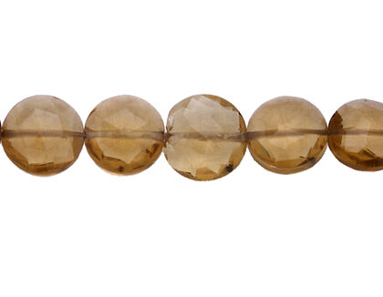 Quarzo madera, monete sfaccettato filo