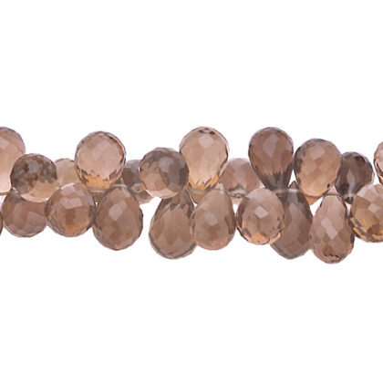 Quarzo fume, goccia briolet sfaccettato