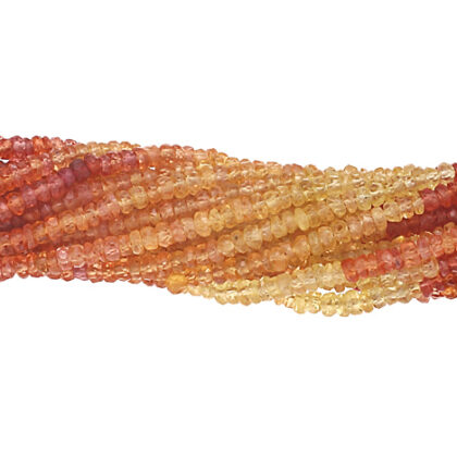 FILI ZAFFIRO MULTICOLOR ARANCIONE, RONDELLE SFACCETTATE