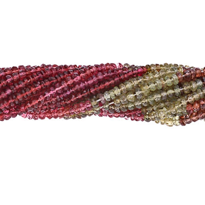 FILI ZAFFIRO CON GRANATO, RONDELLE SFACCETTATE