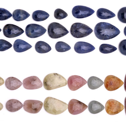 Zaffiro blu, goccia Rose Cut