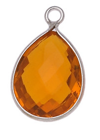 GOCCIA C/BORDO ARG. 925 C/1 ANELLO 13*18 MM. QUARZO MADERA