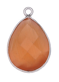 GOCCIA C/BORDO ARG. 925 C/1 ANELLO 13*18 MM. PIETRA DI LUNA SALMONE