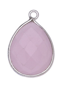 GOCCIA C/BORDO ARG. 925 C/1 ANELLO 13*18 MM. AGATA ROSA