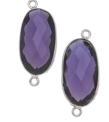 OVALE C/BORDO ARG. 925 C/1 ANELLI 11*20 MM. AMETISTA