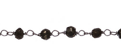 ROSARIO ARG. 925 FILO 0.30 MM. PIETRA 3/4 MM. 1 MT. CIRCA 10 GR. SPINELLO NERO