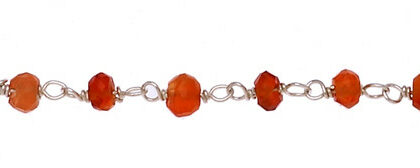 ROSARIO ARG. 925 FILO 0.30 MM. PIETRA 3/4 MM. 1 MT. CIRCA 10 GR. CORNIOLA SCURA