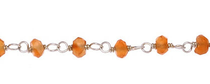 ROSARIO ARG. 925 FILO 0.30 MM. PIETRA 3/4 MM. 1 MT. CIRCA 10 GR. CORNIOLA CHIARA