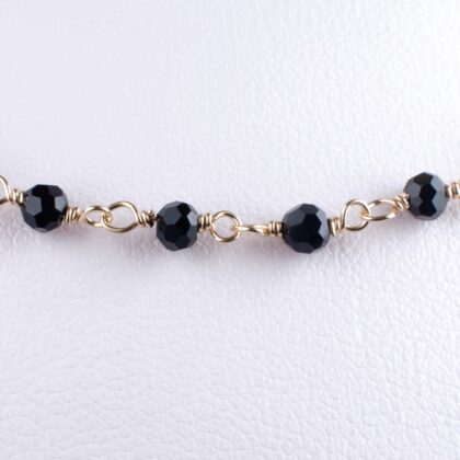 Catena a rosario con spinello nero, sfaccettato