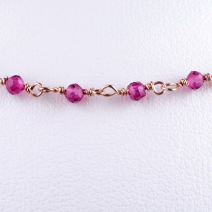 Catena a rosario con rodolite, sfaccettato