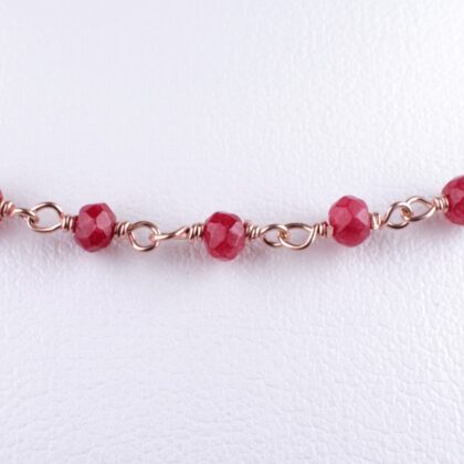 Catena a rosario con agata rossa, naturale