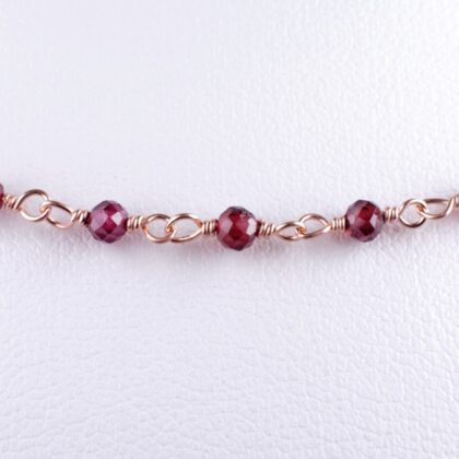 Catena a rosario con granato, sfaccettato