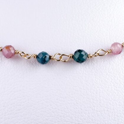 Catena a rosario con tormalina, sfaccettato