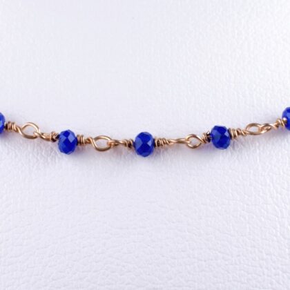 Catena a rosario con pietre idrotermali blu, sfaccettato