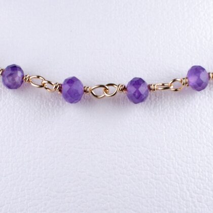 Catena a rosario con ametista, sfaccettato