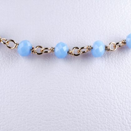 Catena a rosario con calcedonio, sfaccettato