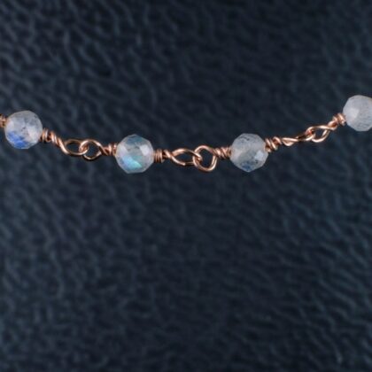 Catena a rosario con labradorite, tagliato laser