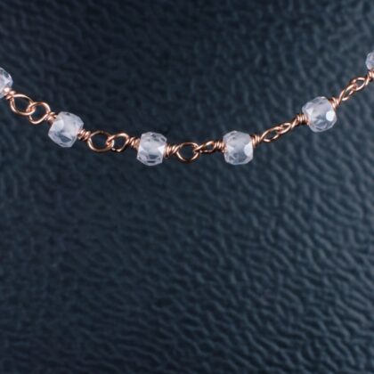 Catena a rosario con zirconi lilla, sfaccettato