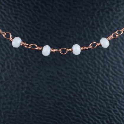 Catena a rosario con pietra di luna, sfaccettato