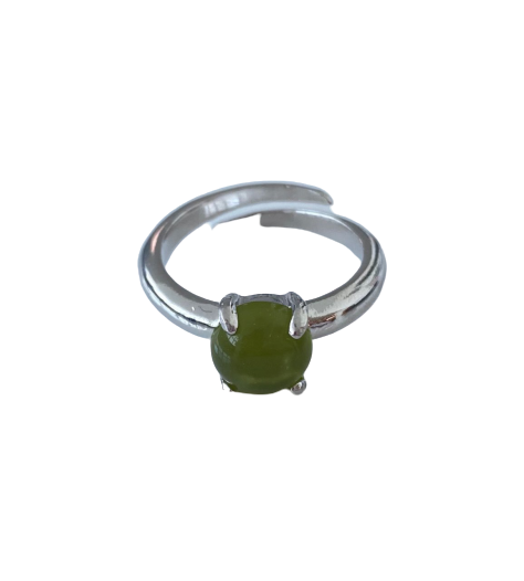 Anello tondo con pietra idrotermale, Taglio cabochon