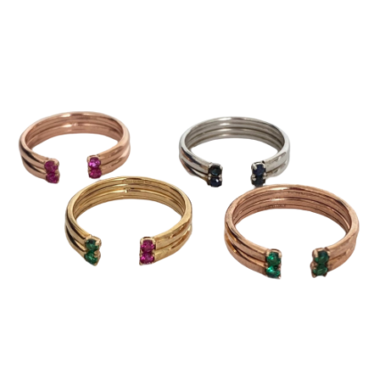 Anelli con pietre naturali, Taglio diamante