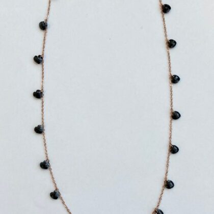 COLLANA ZIRCONI NERI, FORMA CUORE