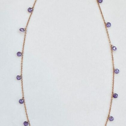 COLLANA ZIRCONI VIOLA, FORMA TONDA