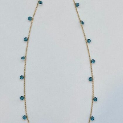 COLLANA CON ZIRCONI BLU, FORMA TONDA