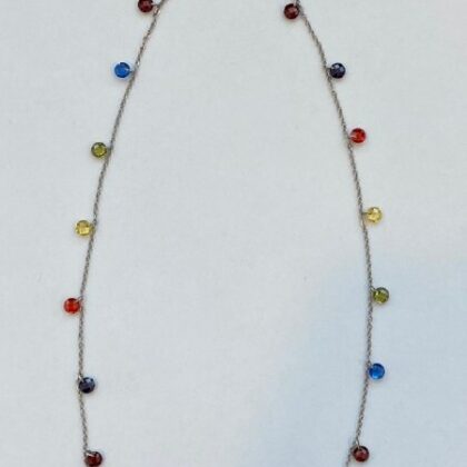 COLLANA ZIRCONI MULTICOLOR, FORMA TONDA