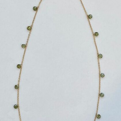 COLLANA ZIRCONI VERDE PERIDOTO, FORMA TONDA