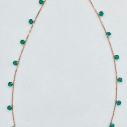 COLLANA ZIRCONI VERDI, FORMA TONDA