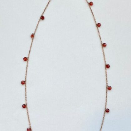 COLLANA ZIRCONI ROSSI, FORMA TONDA