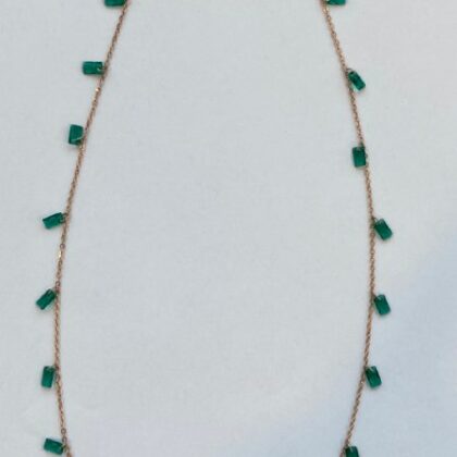 COLLANA ZIRCONI VERDI, FORMA BAGUETTE