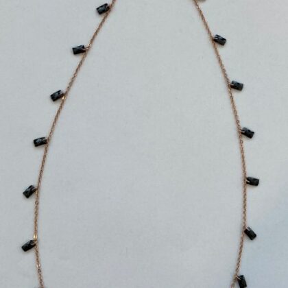 COLLANA ZIRCONI NERI, FORMA BAGUETTE
