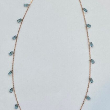 COLLANA ZIRCONI BLU, FORMA BAGUETTE